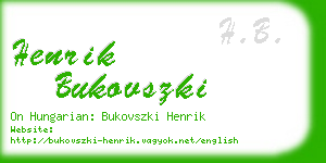 henrik bukovszki business card